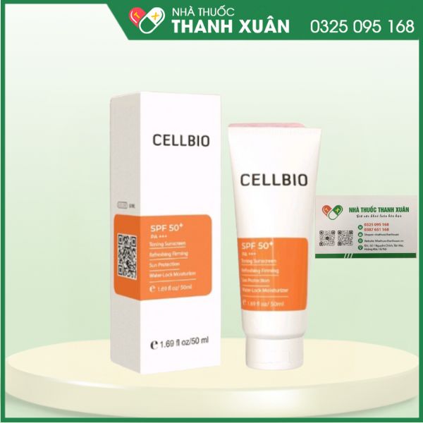 Kem chống nắng Cell Bio giúp chống nắng với chỉ số SPF 50+ và PA +++